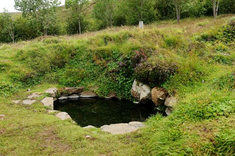 36950F2013___18429 Entre Borgarnes et Þingvellir sur la route 52, source chaude de Krosslaug où furent baptisés en 1000 les islandais de l'ouest au retour de l'Alþing (session du...