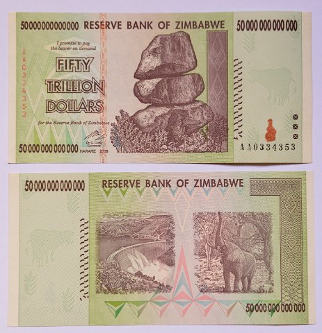 0004F2012___36687 L'un des derniers billets imprimés en 2008, avant l'abandon de la monnaie nationale