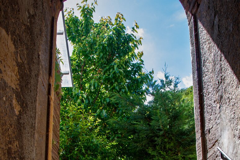 expo Alban3 Escalier du château du Buisson entre les deux cours. C’est dans cet ancien rendez-vous de chasse des comtes de Savoie que Bernard du Buisson, Seigneur de...