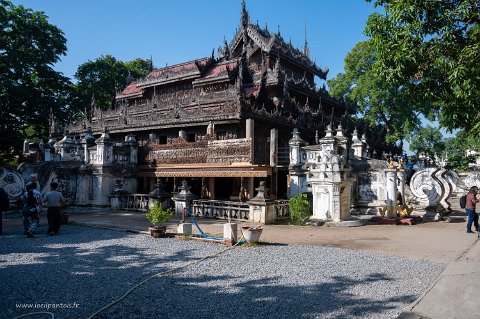 20191118__00207-31 Shwe nandaw kyaung (monastère du palais d'Or), est issu d'appartements royaux en teck pour le palais d'Amarapurai, il fut déplacé en 1857 à Mandalay, la...