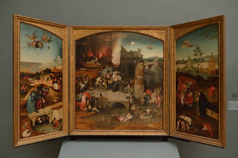 F2014___00262 Musées royaux des Beaux arts: Musée Oldmasters: Triptyque de la Tentation de Saint Antoine, Jérome Bosch, 1501