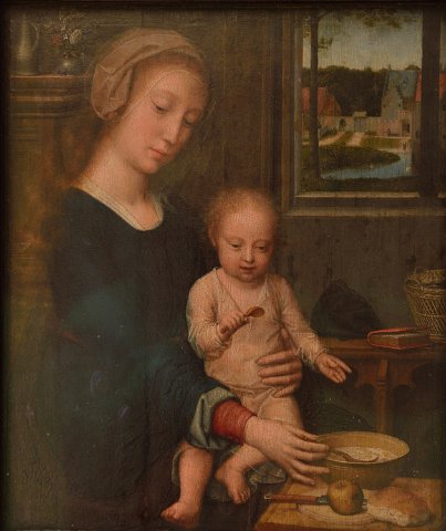 F2014___00272 Musées royaux des Beaux arts: Musée Oldmasters: La Vierge à la soupe au lait de Gérard David , 1515
