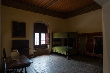 Lisbonne-Sintra 4 mai 2017 Palais national de Sintra, chambre prison d'Alphonse VI (1643-1683) roi déchu qui y vécut enfermé durant 9 ans