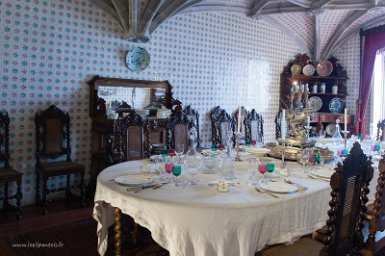 Lisbonne-Sintra 4 mai 2017 Palais de Pena, salle à manger, ancien réfectoire des hieronymites, faiences de l'atelier Roseira du XIXe s.