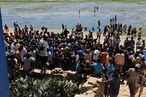 _388000-F2010___9458 Mozambique, Pemba, foule dépeçant une baleine échouée