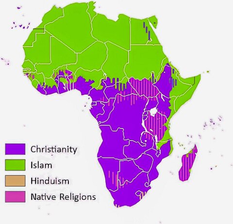 carte religions afrique