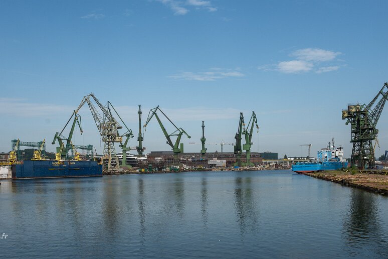 DSC_3443 Chantiers navals de Gdansk, fondés au milieu du XIXe s par le royaume prusse et connu après 1871 sous le nom de chantier impérial, le chantier, converti aux...