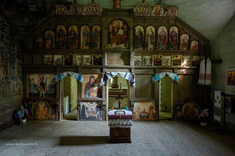 DSC_1553 Ulucz, église orthodoxe de l'ascension du seigneur (1659): iconostase (l'original se trouve au musée de Sanok)