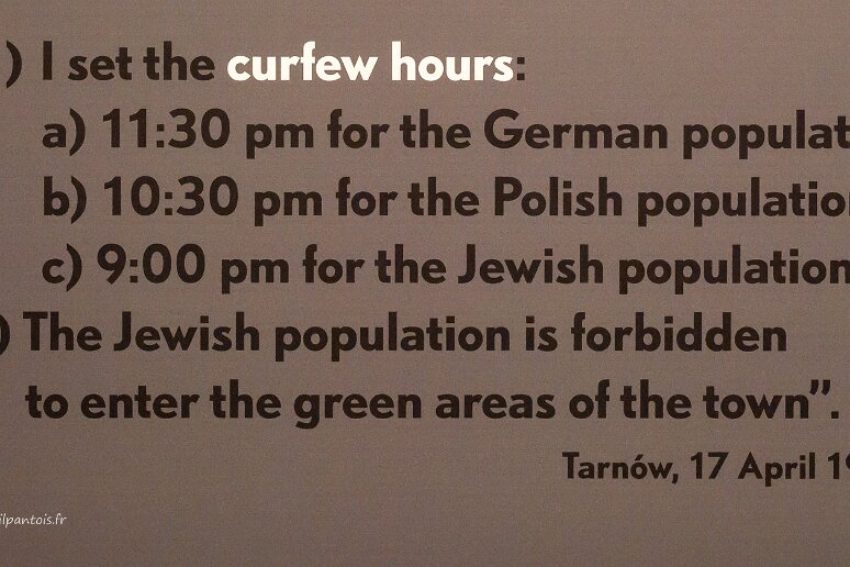 DSC_2846 Musée de l'histoire des juifs polonais, proclamation allemande fixant les heures de couvre feu et instituant un début de ségrégation dans la ville de Tarnow
