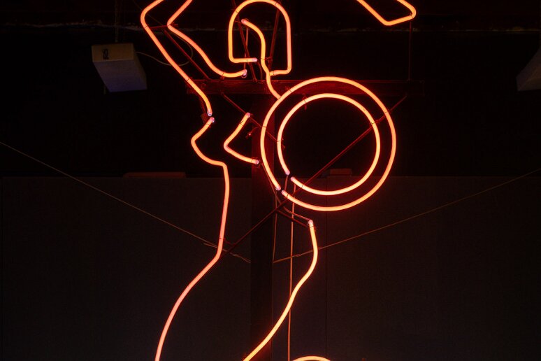 DSC_2868 Musée du néon, L'éblouissante Sirène se reposant sur un livre, conçue dans les années 1970 pour la bibliothèque municipale de Varsovie