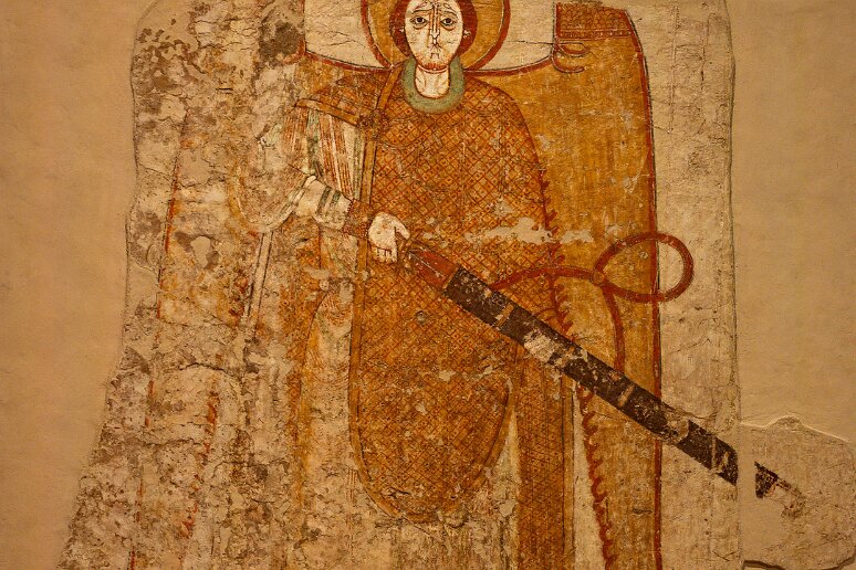 DSC_2629 Musée national de Varsovie, fouilles de Faras, Archange Gabriel avec une épée, Xe-XIe s