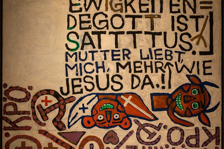 DSC_0793 Katowice, musée de la Silésie, Ewigkeitendegott (dieu eternel), August Walla (1936-2001) artiste schizophrène interné l'essentiel de son existence, spécialiste...