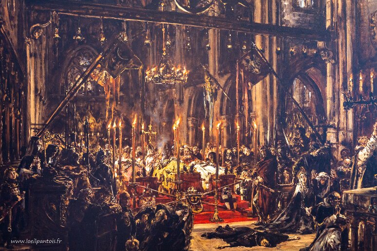 DSC_0172 Legnica pole, la défaite de Legnicka, Jan Matejko (1838-1893). Représentation de la messe funèbre de Jean le Pieux