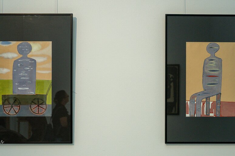 DSC_0632 Musée d'art contemporain, A gauche: homme dans un charriot, 1956 A droite: l'homme déchiré, 1956 Andrzej Wroblewski (1927-1957)