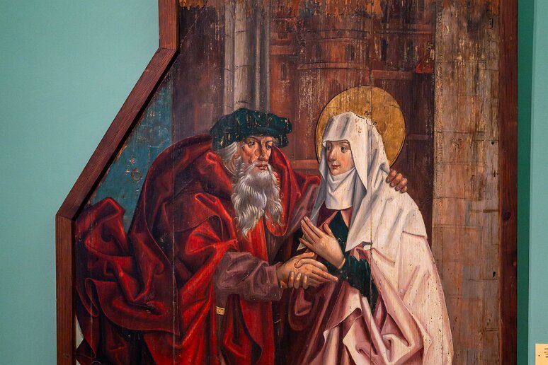 DSC_0542 Musée national, rencontre d'Anne et Joachim (les parents de la Vierge Marie) à la porte dorée de Jerusalem, apprenant qu'elle portera un enfant , 1490