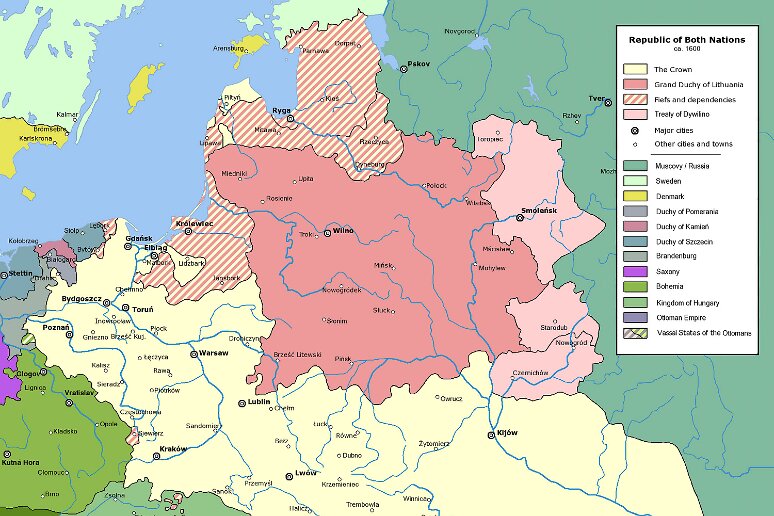 carte 3 pologne republique des deux nations Rzeczpospolita_1600 République des deux nations (alliance de la Pologne et du grand duché de Lituanie) qui durera de 1569 à 1795.. C’est le plus vaste et l’un des plus puissants...