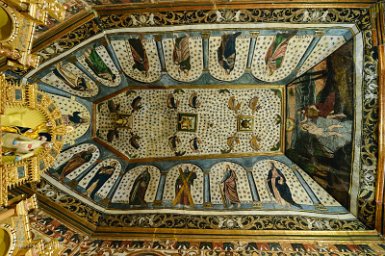 F2016___14385 Eglise de Curahuara de Carangas, dite chapelle Sixtine de l'Altiplano, plafond du choeur.