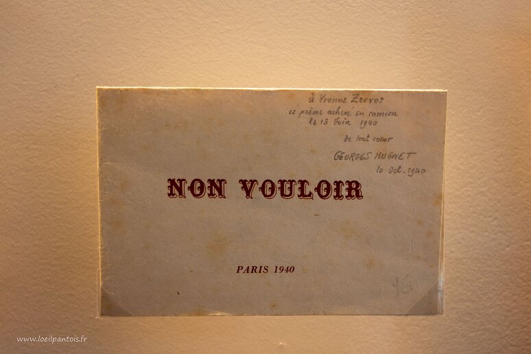 20210724__00159-18 Vézelay, musée Zervos: Non Vouloir, 1940, de Georges Hugnet (1906-1974)