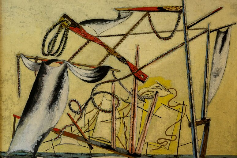 20210724__00159-7 Vézelay, musée Zervos: Les Mâts, 1931, Jean Lurcat (1892-1966)