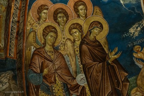 20220510__00087-36 Monastère d'Ubisa, église du IXe s, fresques byzantines du XIVe s, détail fresque abside