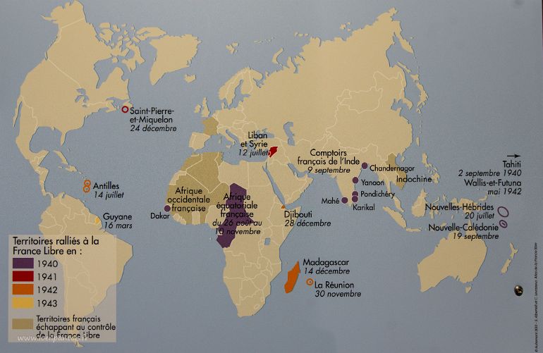 20210909__00180-91 La Coupole : carte des ralliements de territoire français à la France Libre du Général de Gaulle