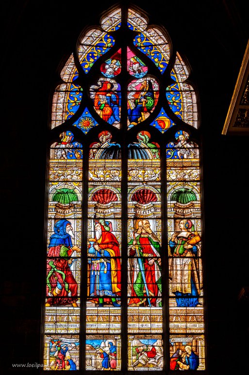 20200729__00447-67 Cathédrale Ste Marie : chapelle Notre Dame de la Pitié: Abraham, Melchisédech, Paul, la Sibylle de Samos. En bas: sacrifice d'Abraham, Conversion de St Paul,...