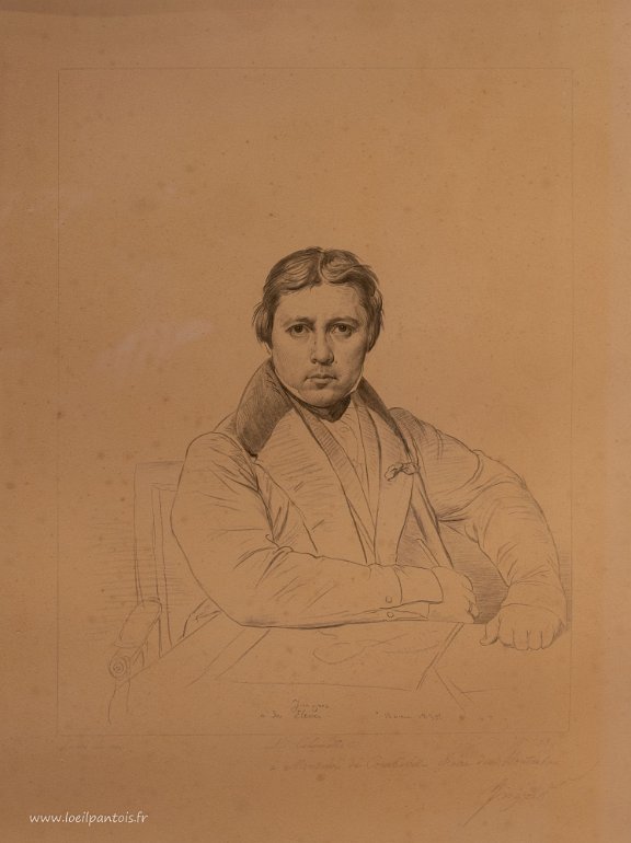 20200730__00447-95 Musée Ingres Bourdelle: autoportrait, 1835, lithographie sur papier, Jean-Auguste-Dominique Ingres