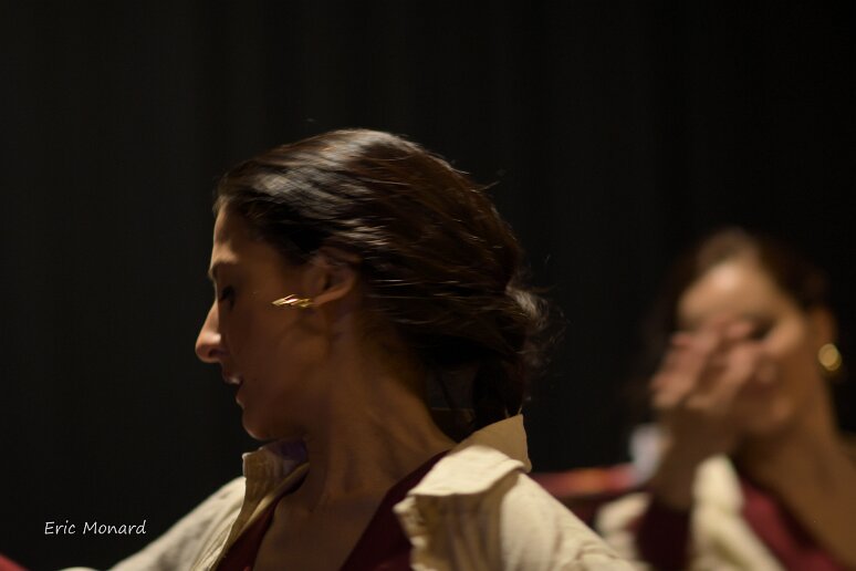 Compagnie Sohan 20260408 (33) Filage au Théâtre de l'Uchronie, avec Laurie Billotet, Malesa Rinaldi, Alicia Jacquet Carrillo. Mise en scène Laurie Billotet assistée de Emeline Descharles